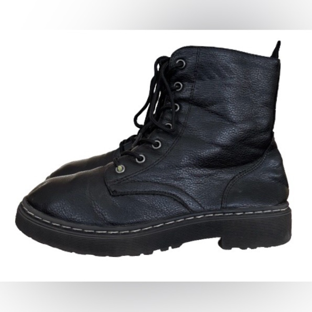 Sincerely Jules blk lthr lace up combat boots WM 5 goth punk indie sleeze - Picture 7 of 16